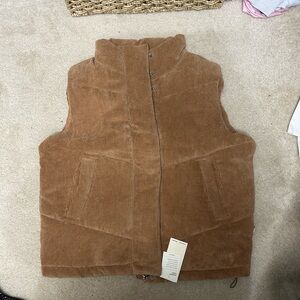 Brown Corduroy Puffer Vest